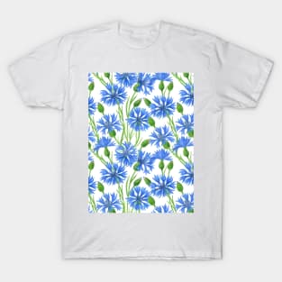 Watercolor cornflower pattern T-Shirt